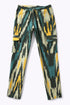 Straight leg pants in printed cotton gabardine with 2 flap pockets